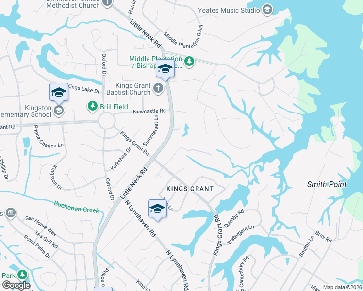 map of restaurants, bars, coffee shops, grocery stores, and more near 3296 Doncaster Point in Virginia Beach