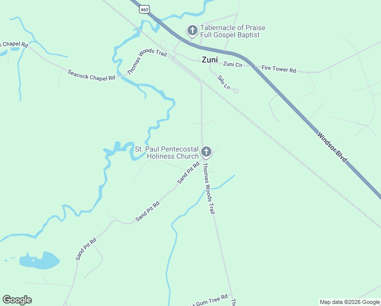 map of restaurants, bars, coffee shops, grocery stores, and more near 20456 Sand Pit Road in Zuni