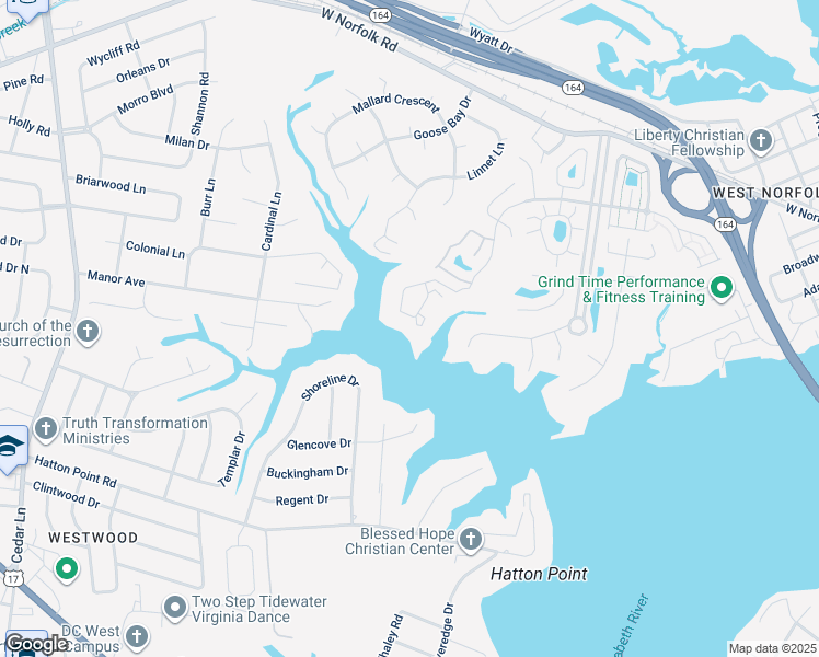map of restaurants, bars, coffee shops, grocery stores, and more near 1201 Marsh Wren Circle in Portsmouth