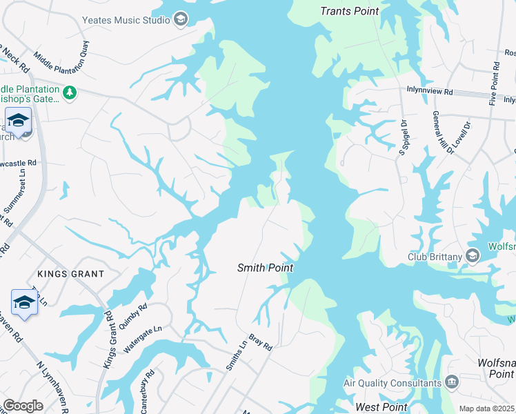 map of restaurants, bars, coffee shops, grocery stores, and more near 3091 Bray Road in Virginia Beach