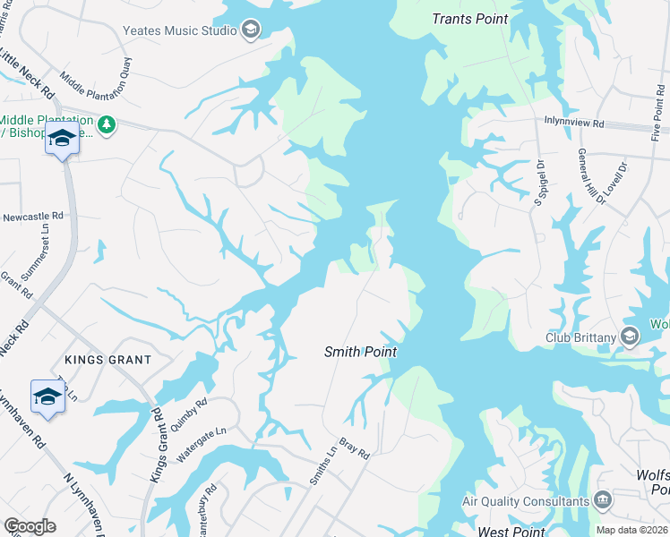 map of restaurants, bars, coffee shops, grocery stores, and more near 3091 Bray Road in Virginia Beach