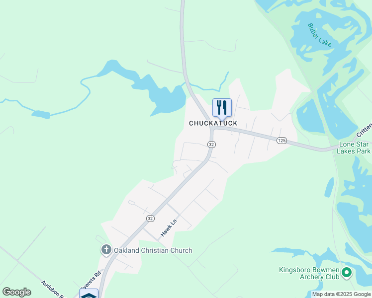 map of restaurants, bars, coffee shops, grocery stores, and more near 127 Crumpler Lane in Suffolk