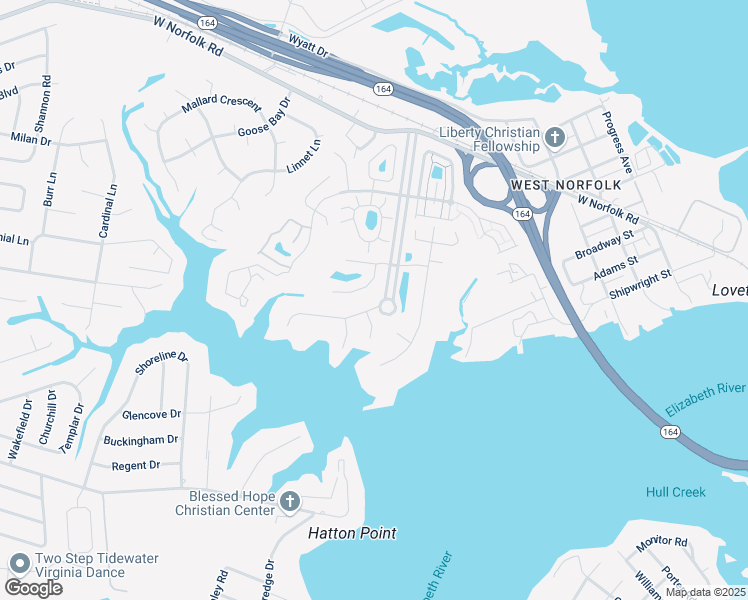 map of restaurants, bars, coffee shops, grocery stores, and more near 2 River Pointe Drive South in Portsmouth