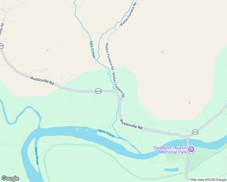 map of restaurants, bars, coffee shops, grocery stores, and more near Austinville Road in Austinville