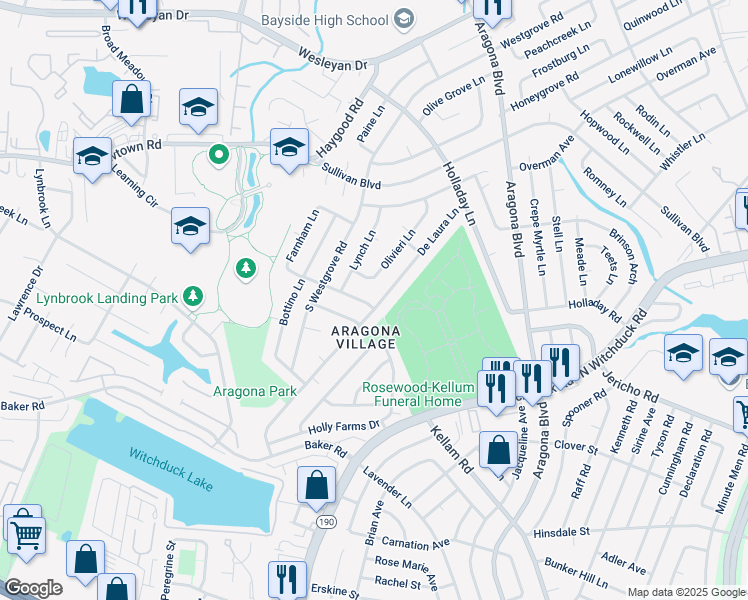map of restaurants, bars, coffee shops, grocery stores, and more near in Virginia Beach