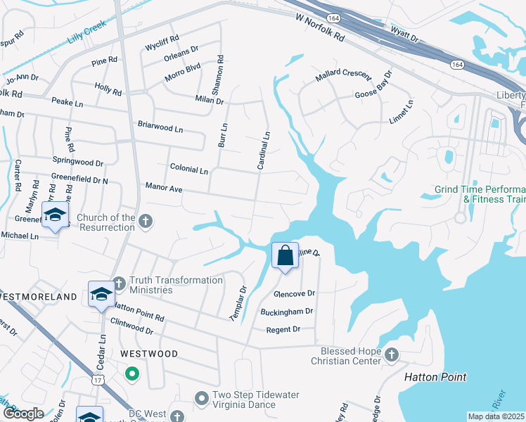 map of restaurants, bars, coffee shops, grocery stores, and more near 1 North Point Drive in Portsmouth