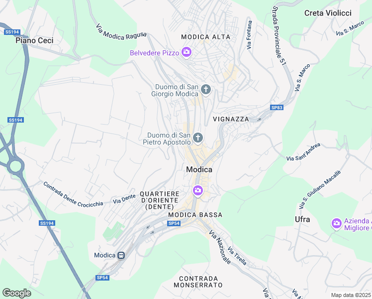 map of restaurants, bars, coffee shops, grocery stores, and more near 175 Corso Umberto I in Modica