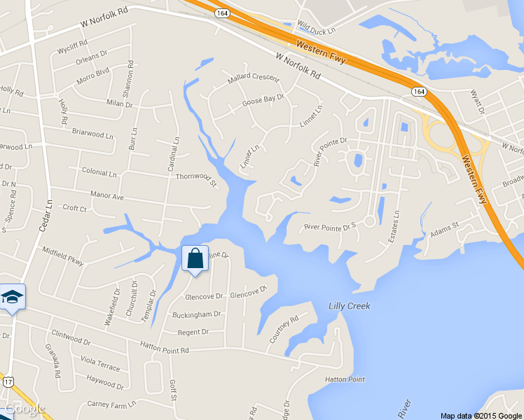 map of restaurants, bars, coffee shops, grocery stores, and more near 1604 Sawgrass Lane in Portsmouth