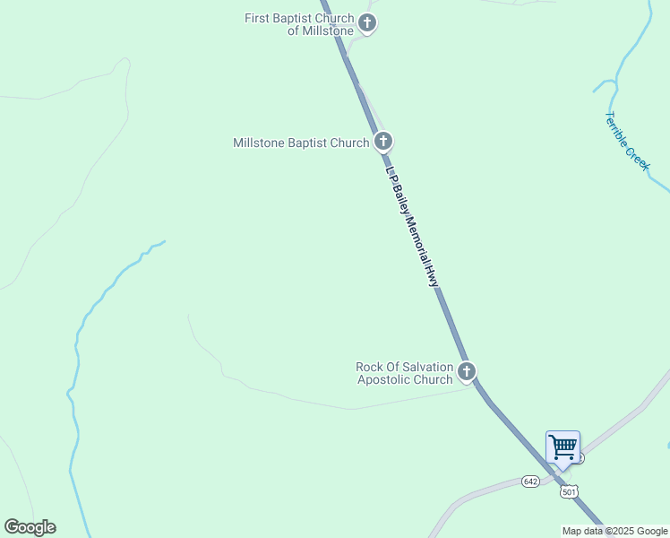 map of restaurants, bars, coffee shops, grocery stores, and more near 8241 L P Bailey Memorial Highway in Nathalie