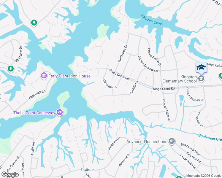 map of restaurants, bars, coffee shops, grocery stores, and more near 751 Donham Court in Virginia Beach