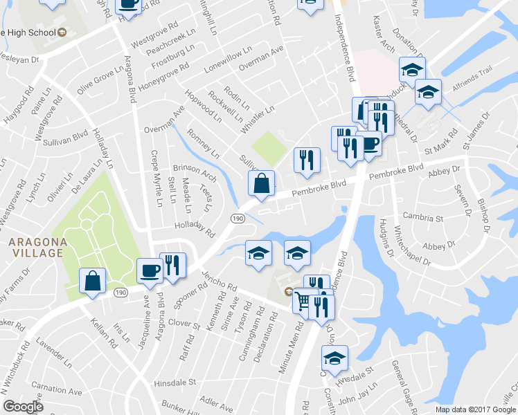 map of restaurants, bars, coffee shops, grocery stores, and more near 4744 Windermere Court in Virginia Beach