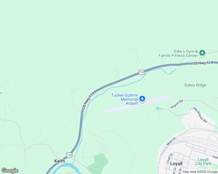 map of restaurants, bars, coffee shops, grocery stores, and more near U.S. 119 in Baxter