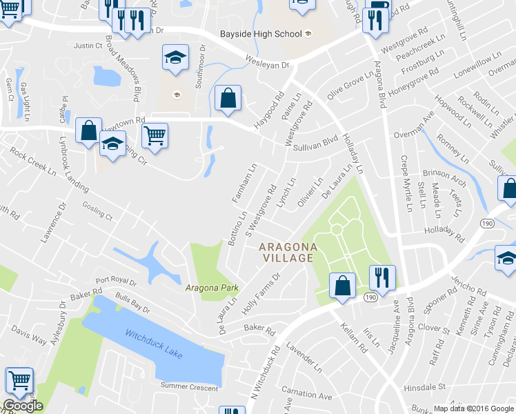 map of restaurants, bars, coffee shops, grocery stores, and more near 705 South Westgrove Road in Virginia Beach