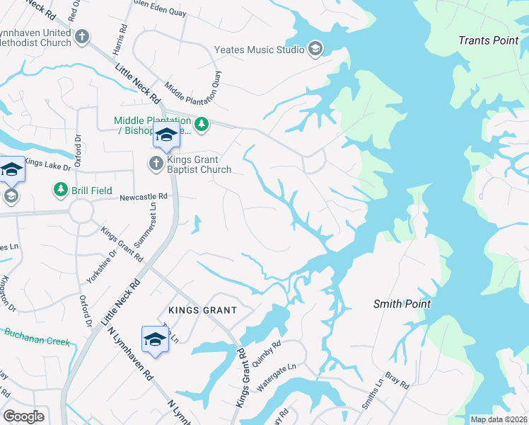 map of restaurants, bars, coffee shops, grocery stores, and more near 3113 Audley Way in Virginia Beach