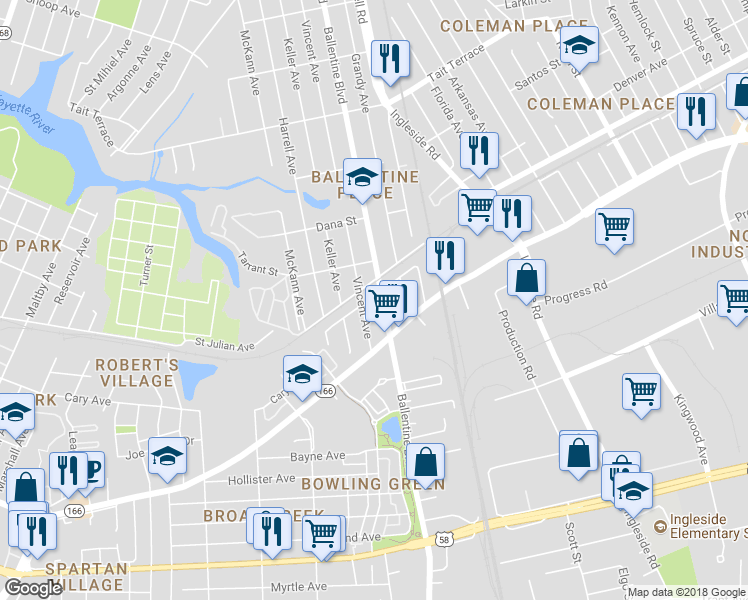 map of restaurants, bars, coffee shops, grocery stores, and more near 2137 Ballentine Boulevard in Norfolk