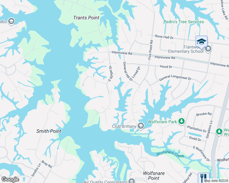 map of restaurants, bars, coffee shops, grocery stores, and more near 872 South Spigel Drive in Virginia Beach