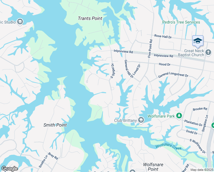 map of restaurants, bars, coffee shops, grocery stores, and more near 889 South Spigel Drive in Virginia Beach