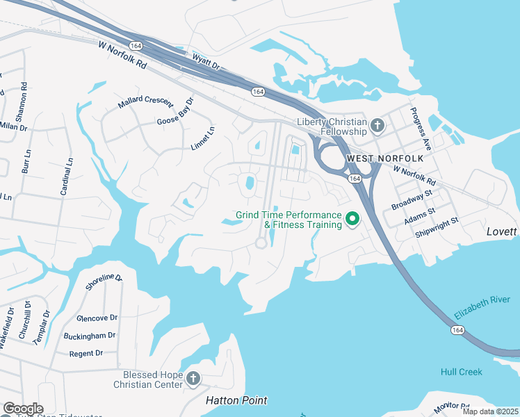 map of restaurants, bars, coffee shops, grocery stores, and more near 2 River Reach Close in Portsmouth