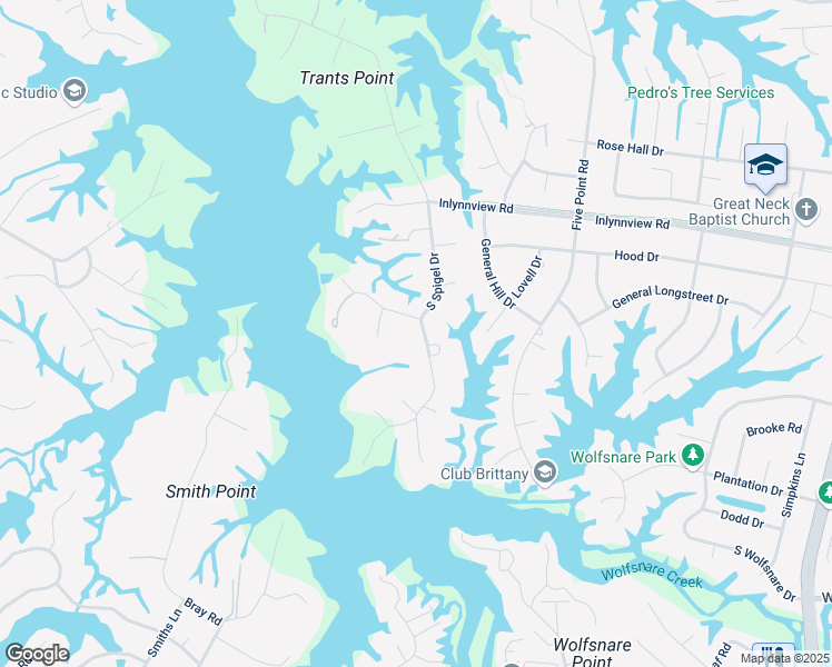 map of restaurants, bars, coffee shops, grocery stores, and more near 889 South Spigel Drive in Virginia Beach
