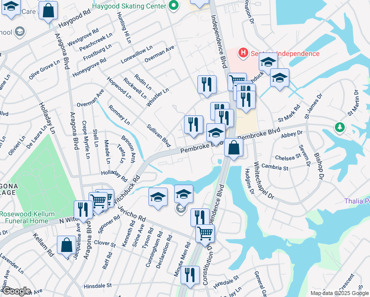 map of restaurants, bars, coffee shops, grocery stores, and more near 801 Gable Way in Virginia Beach
