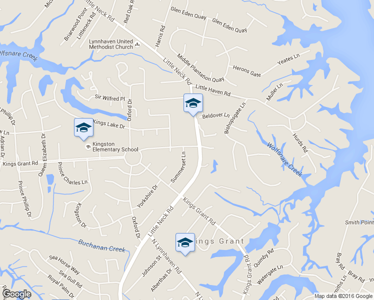 map of restaurants, bars, coffee shops, grocery stores, and more near 3400 Newcastle Road in Virginia Beach