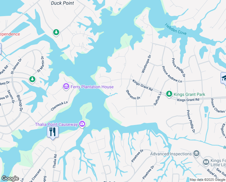 map of restaurants, bars, coffee shops, grocery stores, and more near 788 South Villier Court in Virginia Beach