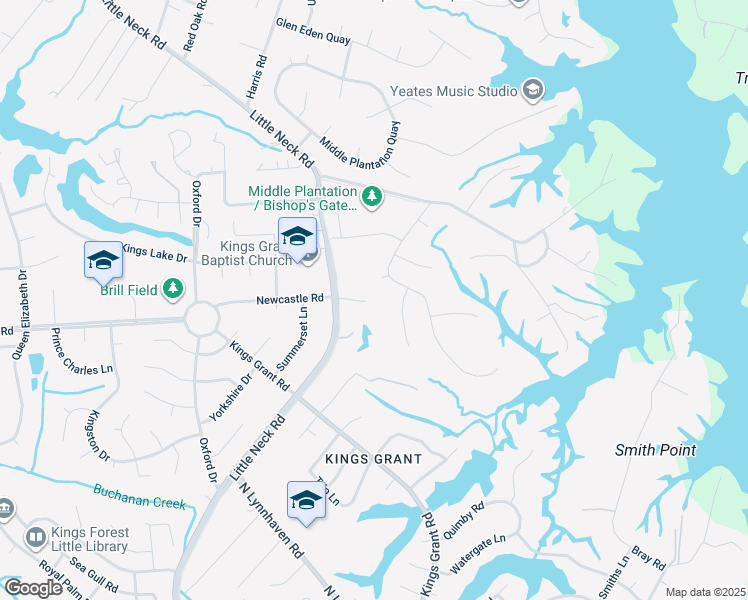 map of restaurants, bars, coffee shops, grocery stores, and more near 849 Bishopsgate Lane in Virginia Beach