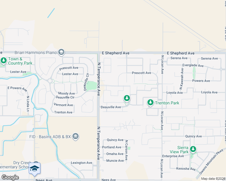 map of restaurants, bars, coffee shops, grocery stores, and more near 1806 North Coventry Avenue in Clovis