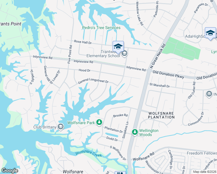 map of restaurants, bars, coffee shops, grocery stores, and more near 948 General Stuart Drive in Virginia Beach