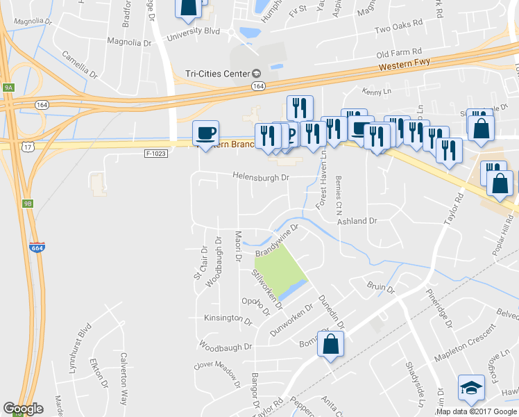 map of restaurants, bars, coffee shops, grocery stores, and more near 3325 Pine Hill Crescent in Chesapeake