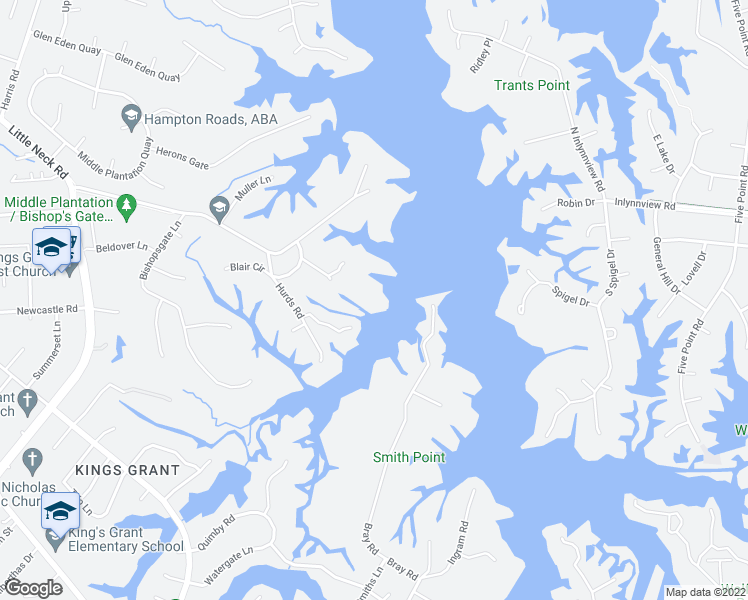 map of restaurants, bars, coffee shops, grocery stores, and more near 958 Quail Run Quay in Virginia Beach