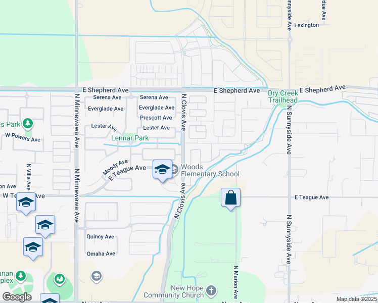 map of restaurants, bars, coffee shops, grocery stores, and more near 807 Loyola Avenue in Clovis