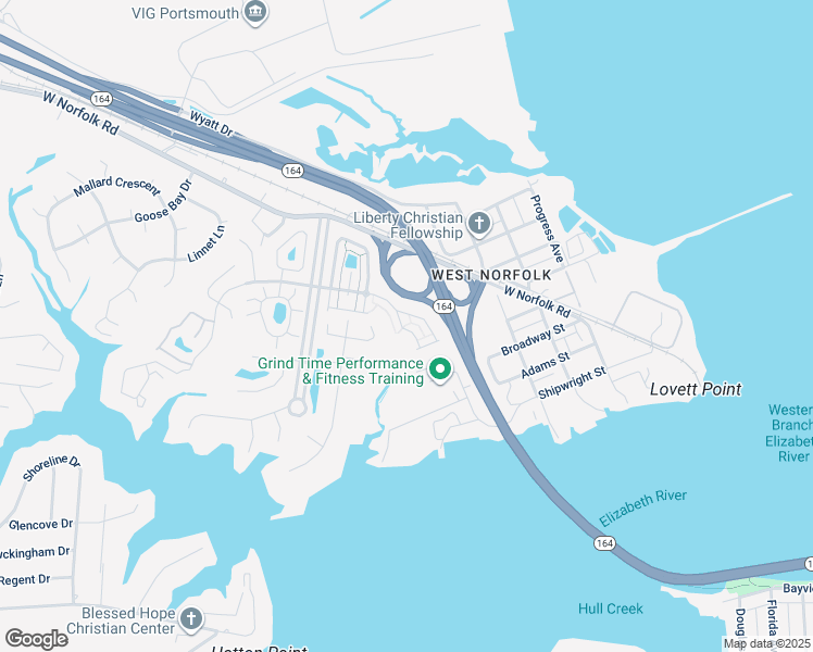 map of restaurants, bars, coffee shops, grocery stores, and more near 139 Lighthouse Drive in Portsmouth