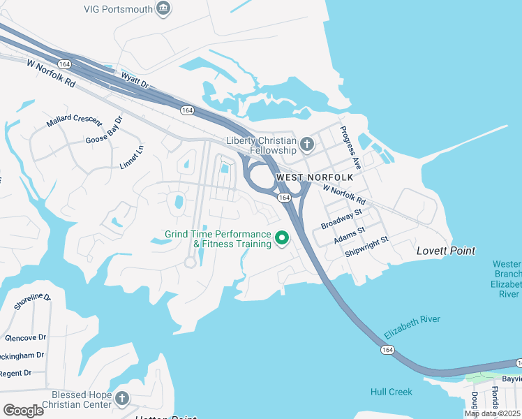 map of restaurants, bars, coffee shops, grocery stores, and more near 139 Lighthouse Drive in Portsmouth