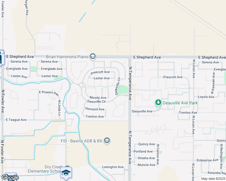 map of restaurants, bars, coffee shops, grocery stores, and more near 2547 Deauville Cir in Clovis