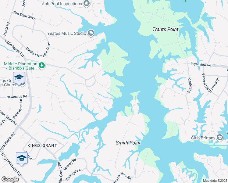 map of restaurants, bars, coffee shops, grocery stores, and more near 958 Quail Run Quay in Virginia Beach