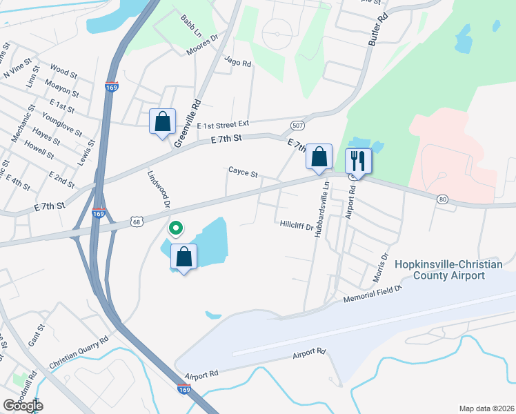 map of restaurants, bars, coffee shops, grocery stores, and more near 200 Tonish Road in Hopkinsville
