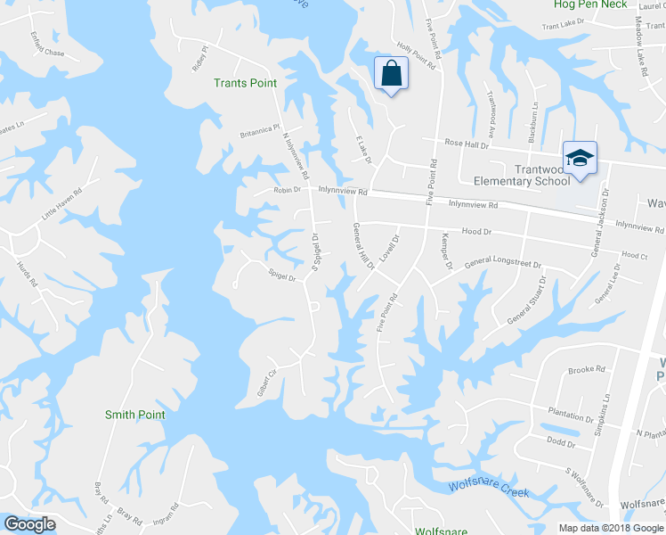 map of restaurants, bars, coffee shops, grocery stores, and more near 936 South Spigel Drive in Virginia Beach