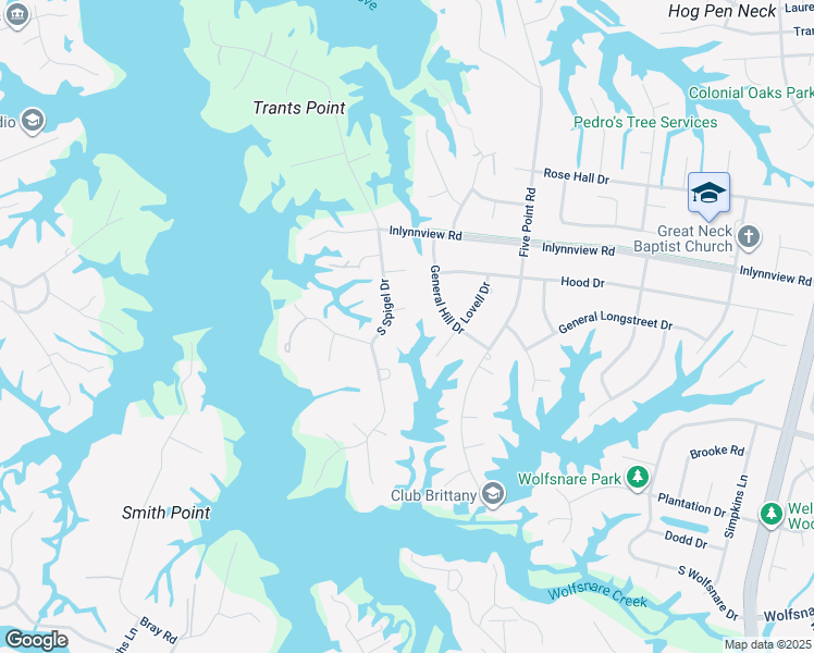 map of restaurants, bars, coffee shops, grocery stores, and more near 936 South Spigel Drive in Virginia Beach