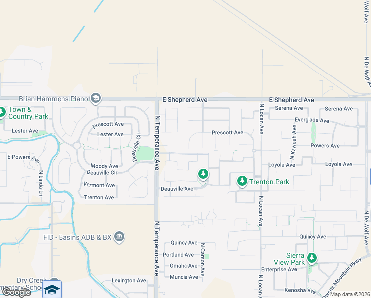 map of restaurants, bars, coffee shops, grocery stores, and more near 1806 North Coventry Avenue in Clovis