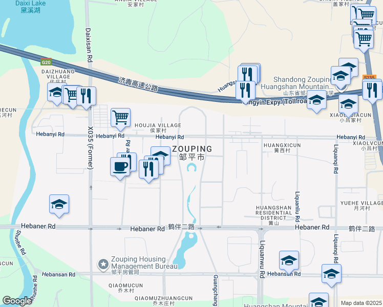 map of restaurants, bars, coffee shops, grocery stores, and more near in Binzhou