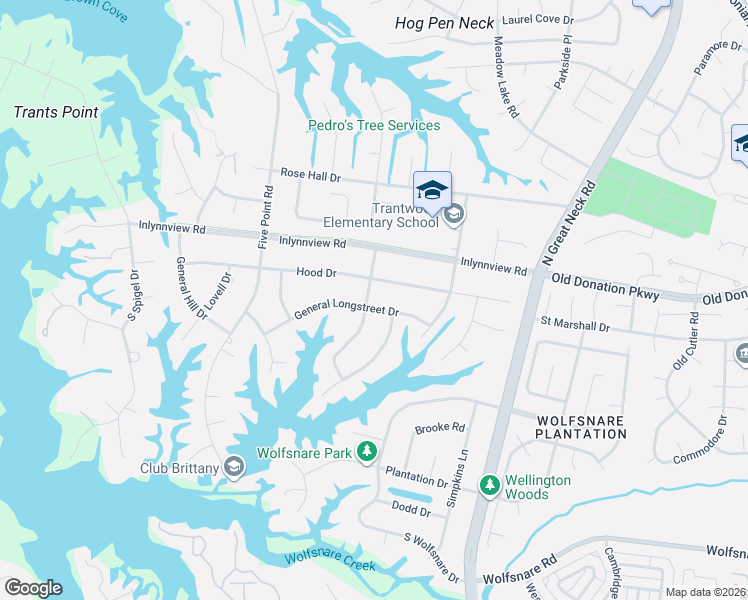 map of restaurants, bars, coffee shops, grocery stores, and more near 928 General Beauregard Drive in Virginia Beach