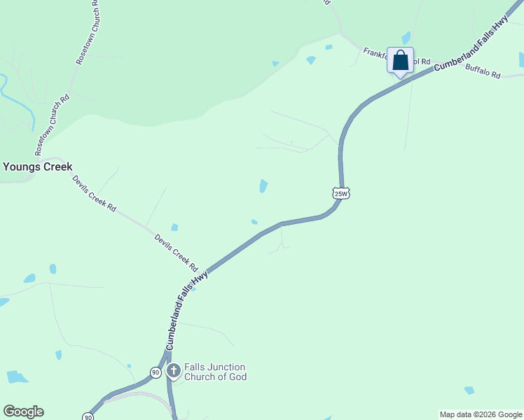 map of restaurants, bars, coffee shops, grocery stores, and more near 11472 Cumberland Falls Highway in Corbin