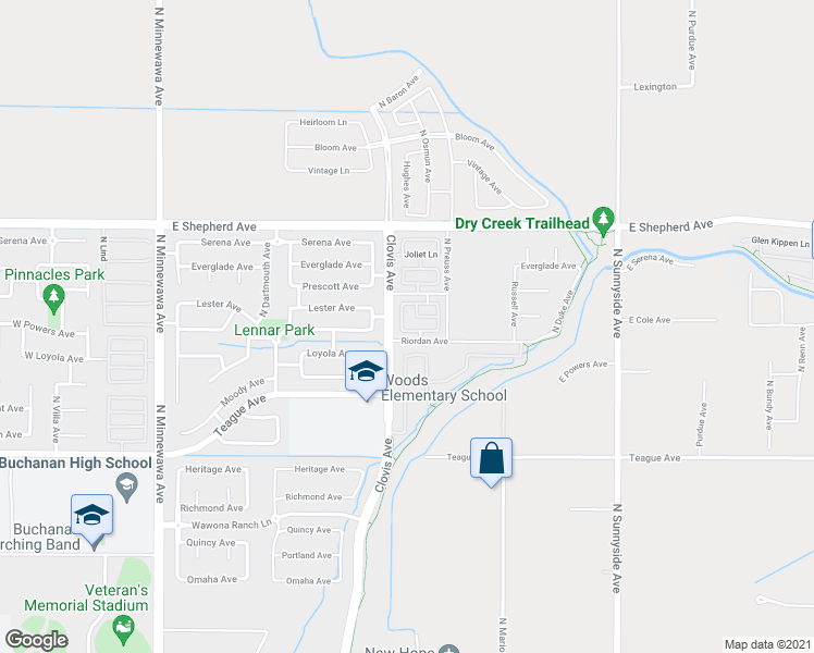 map of restaurants, bars, coffee shops, grocery stores, and more near 827 Toulouse Lane in Clovis