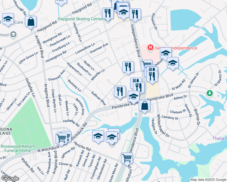 map of restaurants, bars, coffee shops, grocery stores, and more near 828 Gable Way in Virginia Beach