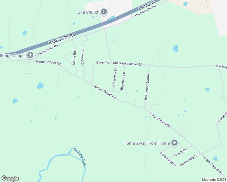 map of restaurants, bars, coffee shops, grocery stores, and more near 45 Briarfield Lane in Cadiz