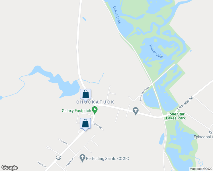 map of restaurants, bars, coffee shops, grocery stores, and more near 6061 Meadowlot Lane in Suffolk