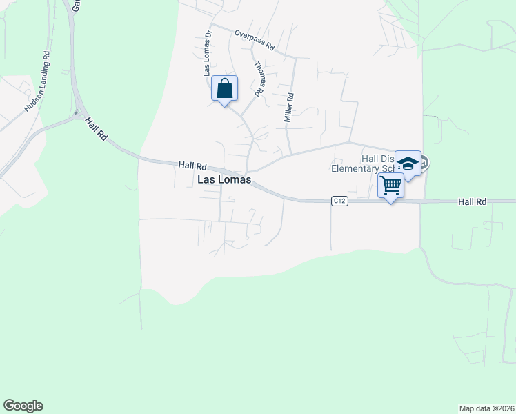 map of restaurants, bars, coffee shops, grocery stores, and more near 399 Berry Road in Las Lomas