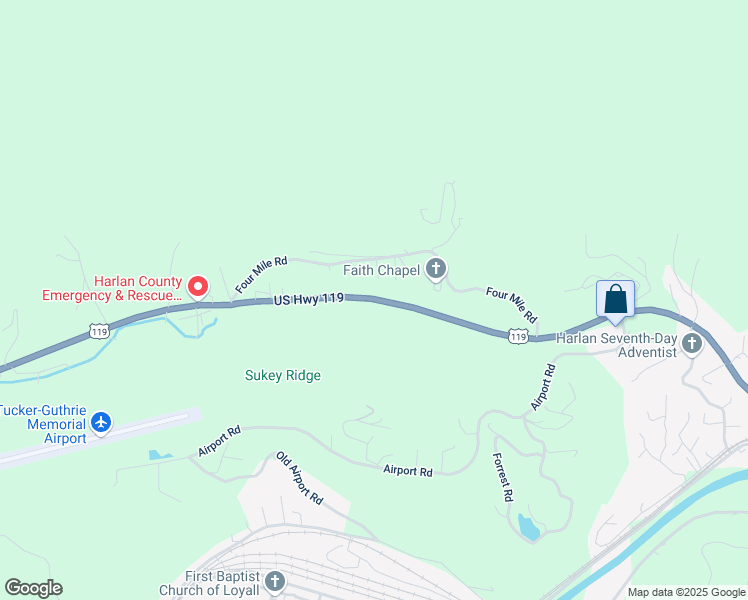 map of restaurants, bars, coffee shops, grocery stores, and more near 453 Four Mile Road in Baxter