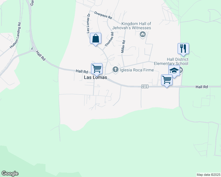 map of restaurants, bars, coffee shops, grocery stores, and more near 399 Berry Road in Las Lomas